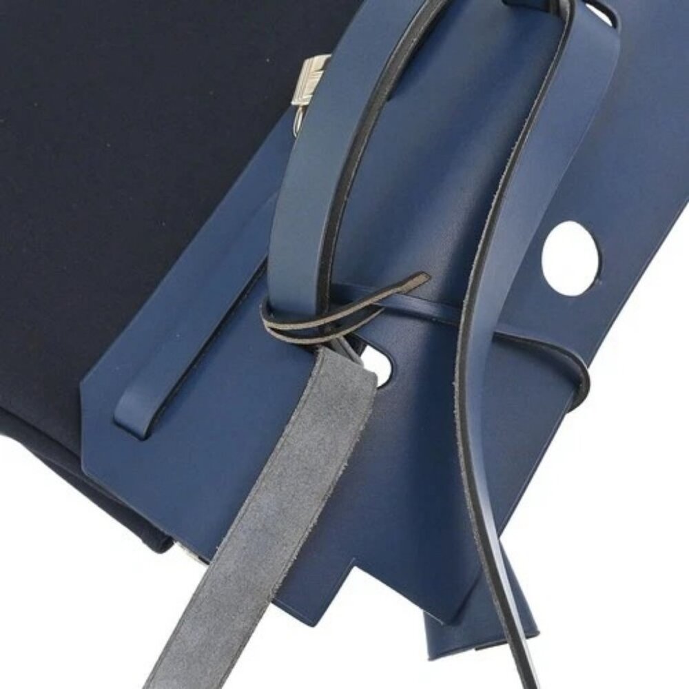 Hermes Beige Navy Toile H Officier Herbag PM 2 in 1 Handbag C□F 117854 - Picture 7 of 10